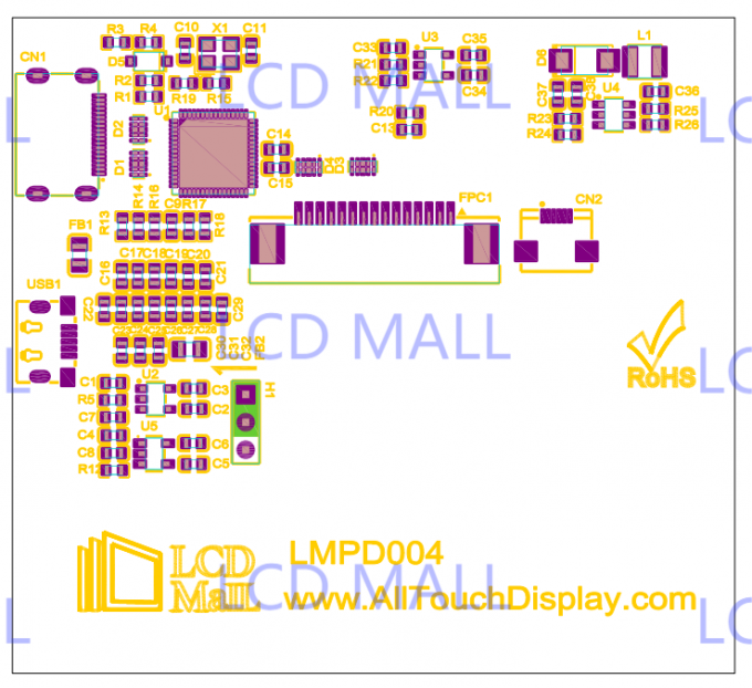 PCBA HDMI TFT Display 2 OZ Copper Thickness PCBA MIPI To HDMI Board 3