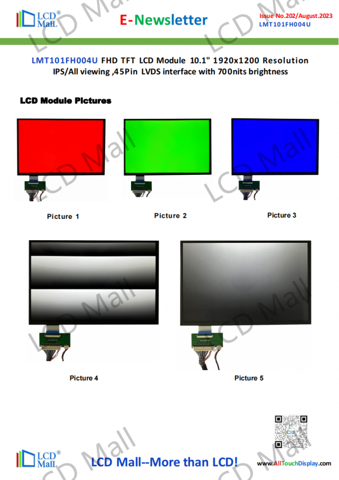 latest company news about ISSUE 202 Newsletter_10.1 inch LMT101FH004U From LCD Mall  1