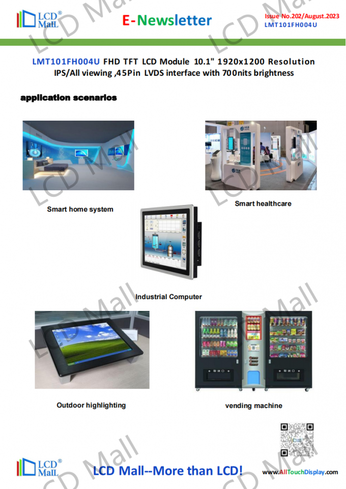 latest company news about ISSUE 202 Newsletter_10.1 inch LMT101FH004U From LCD Mall  2